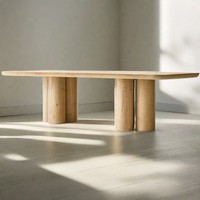 Monsanto Rounded Corner Rectangular Shape Wood Dining Table